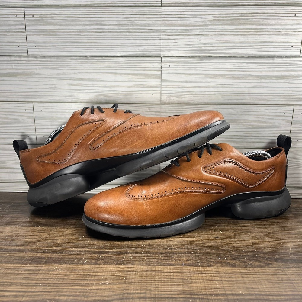 Cole Haan 3.ZeroGrand Wingtip Oxford Men's Brown Black Shoes - Men's 10.5 (M) - Picture 4 of 10